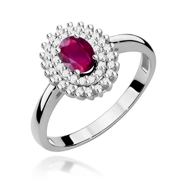 Pierścionek Rodolit 0,50ct białe złoto