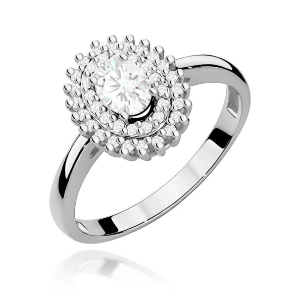 Pierścionek Diament Laboratoryjny 0,40ct białe złoto 375
