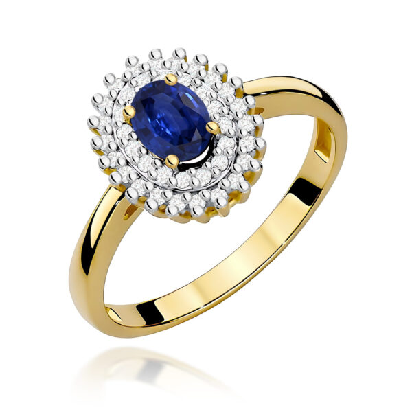 Pierścionek Szafir 0,70ct żółte złoto