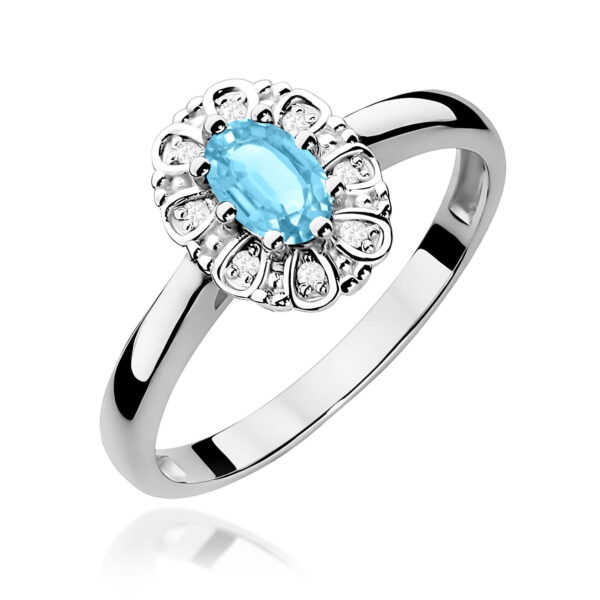 Pierścionek Topaz Swiss 0,50ct białe złoto