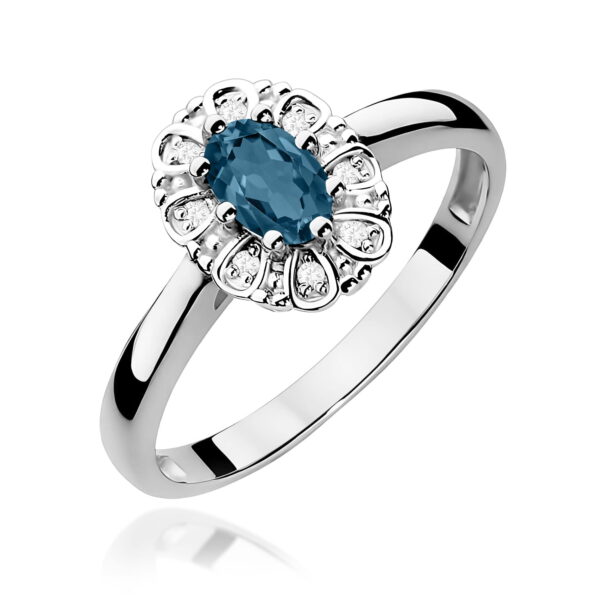 Pierścionek Topaz London Blue 0,50ct białe złoto