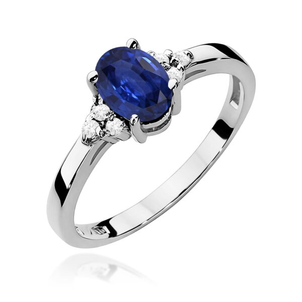 Pierścionek Szafir 0,90ct białe złoto