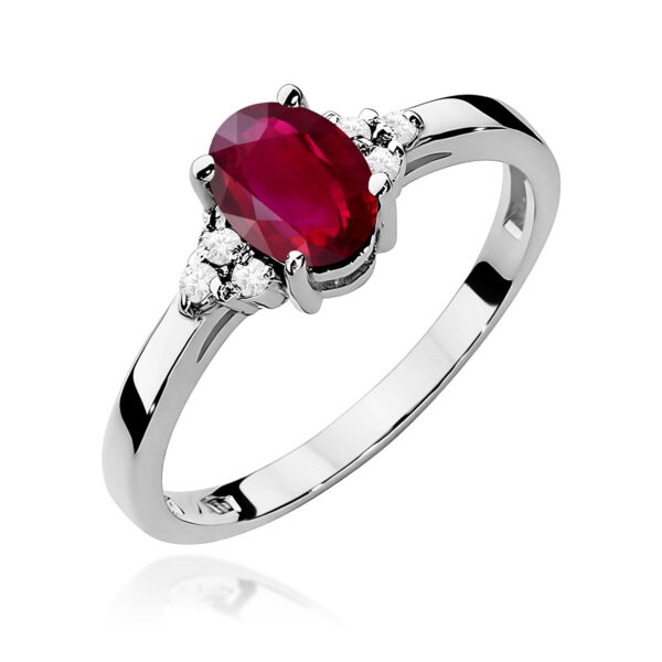 Pierścionek Rubin 1,00ct białe złoto 375