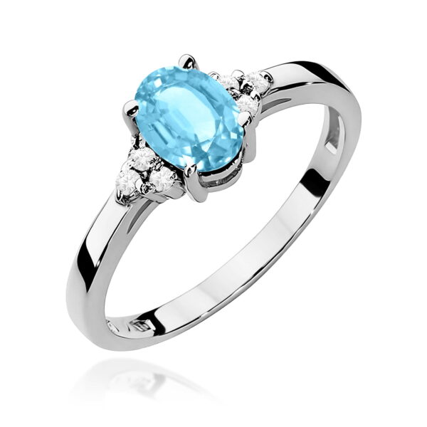 Pierścionek Topaz Swiss 0,90ct białe złoto 375