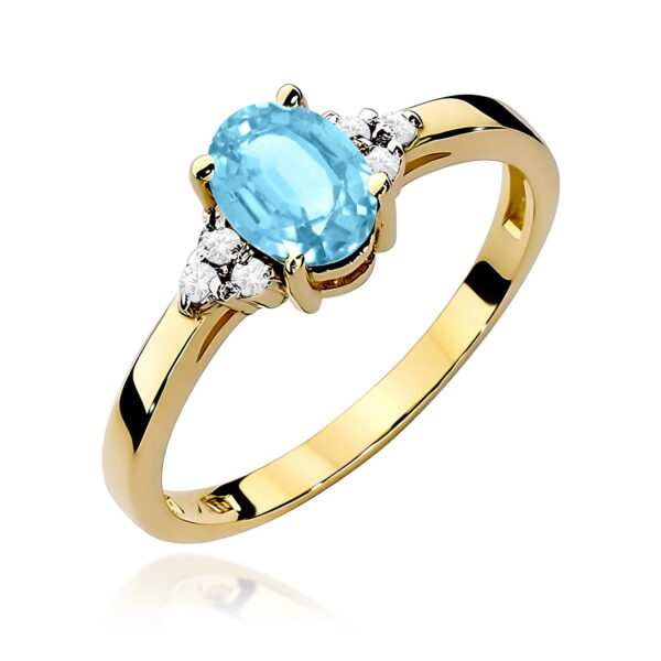 Pierścionek Topaz Swiss 0,90ct żółte złoto