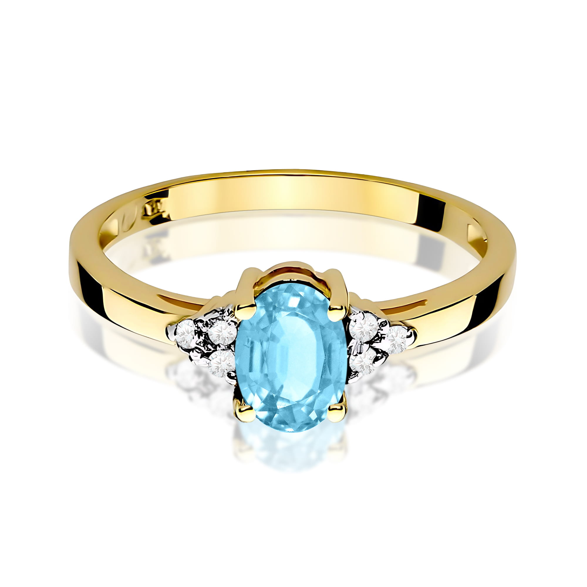 Pierścionek Topaz Swiss 0,90ct żółte złoto - obrazek 2