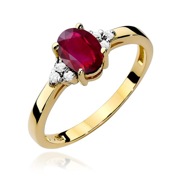 Pierścionek Rubin 1,00ct żółte złoto 375