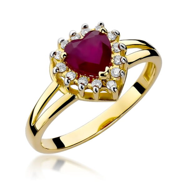 Pierścionek Rubin 1,10ct żółte złoto 375