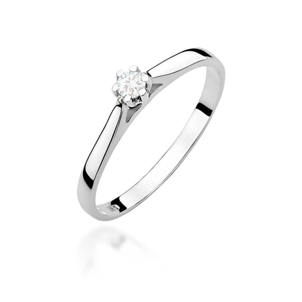 Pierścionek Diament 0,10ct białe złoto