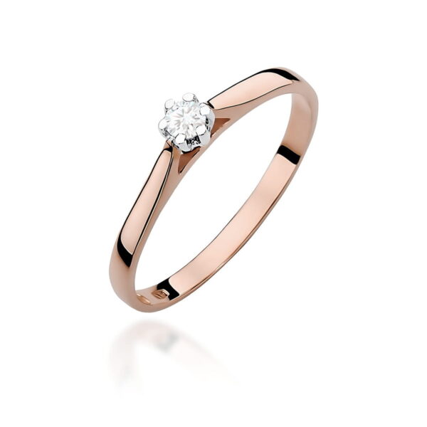 Pierścionek Diament 0,09ct różowe złoto