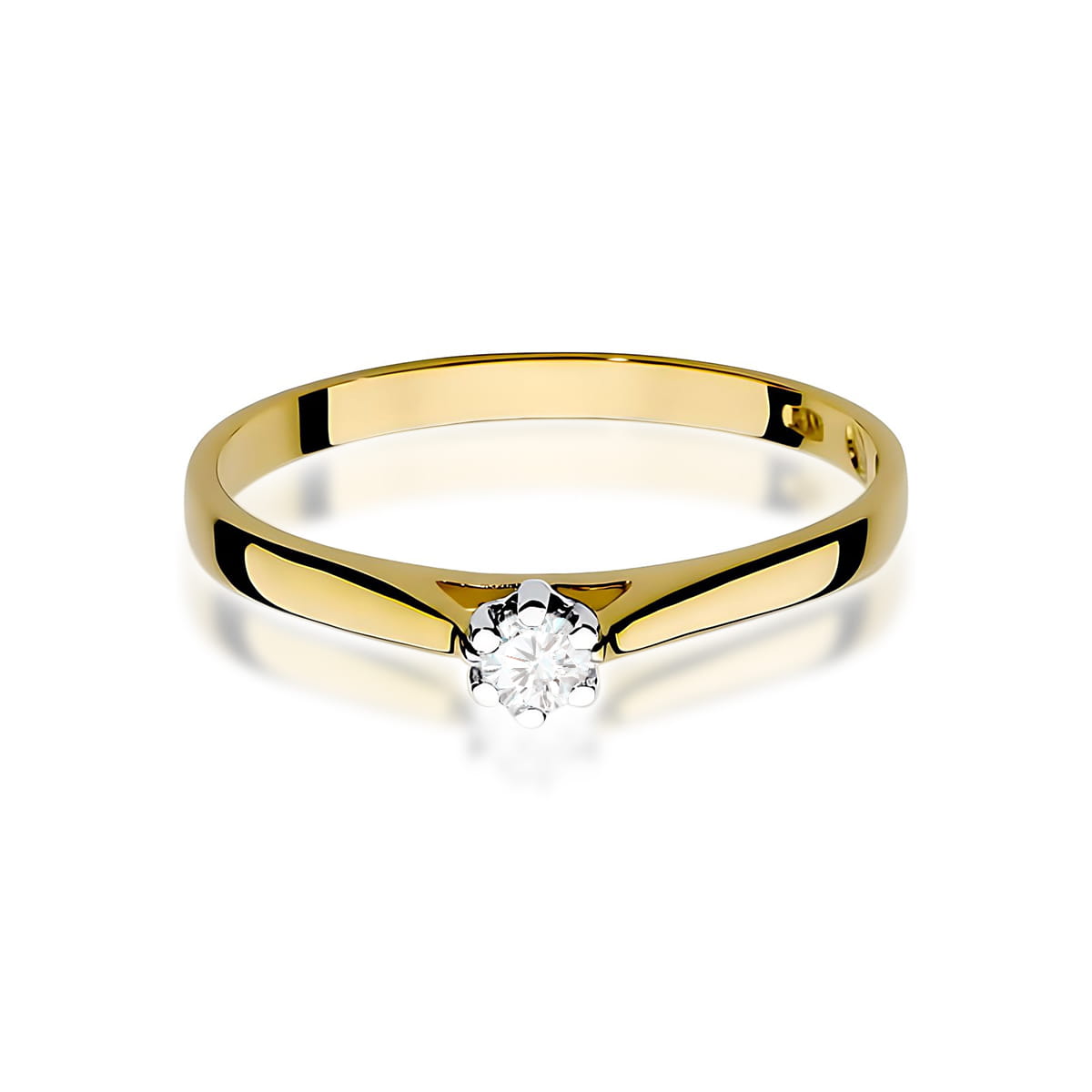 Pierścionek Diament 0,09ct żółte złoto - obrazek 2