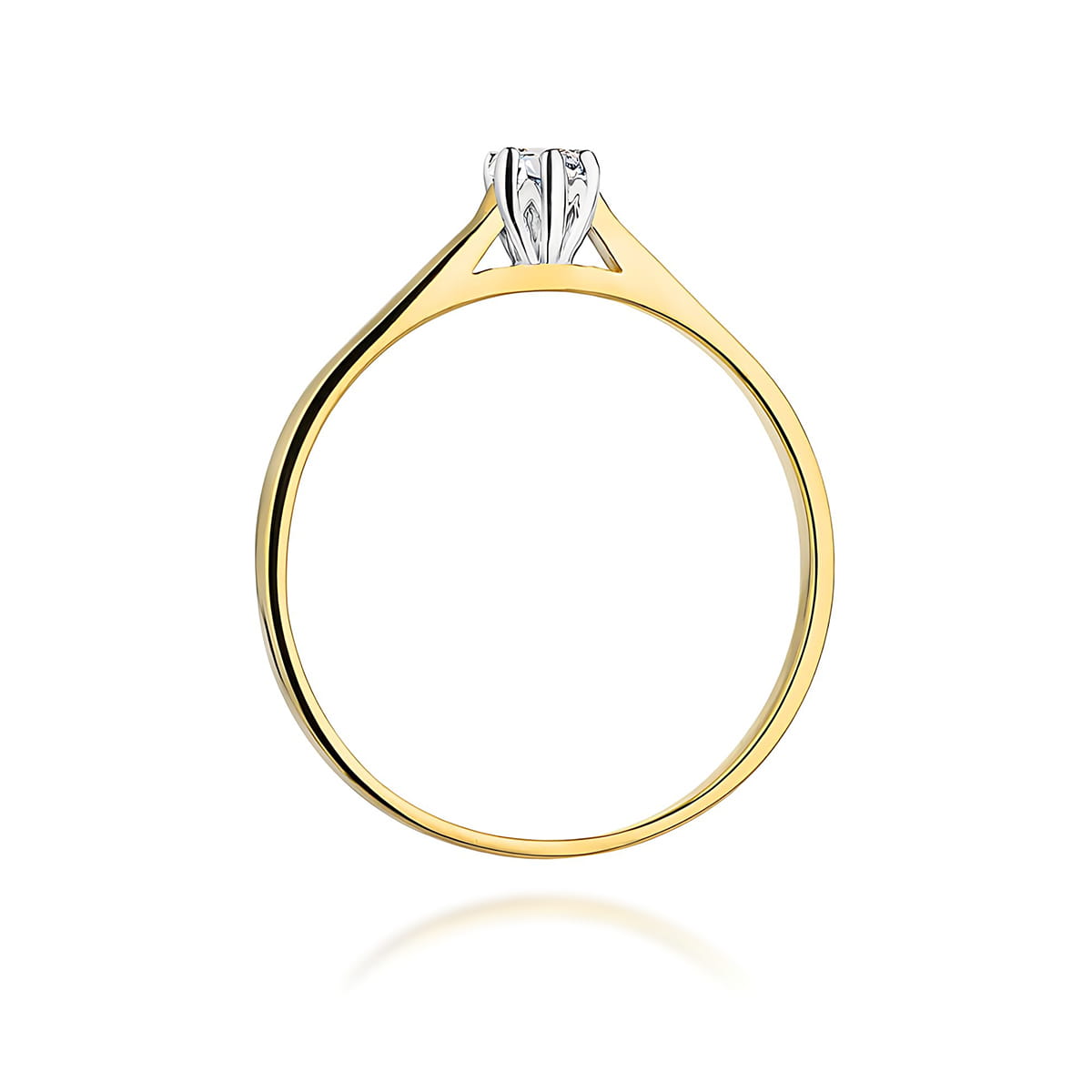 Pierścionek Diament 0,09ct żółte złoto - obrazek 3