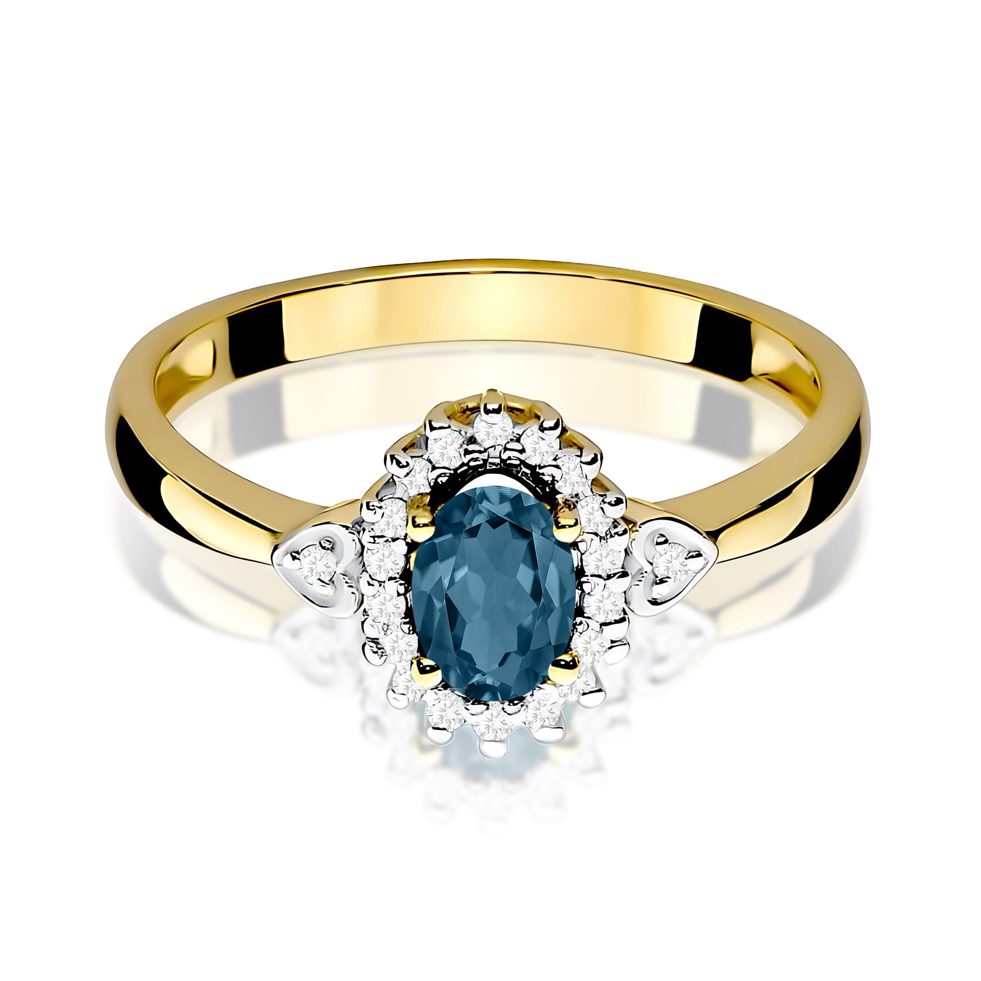 Pierścionek Topaz London Blue 0,50ct żółte złoto - obrazek 2