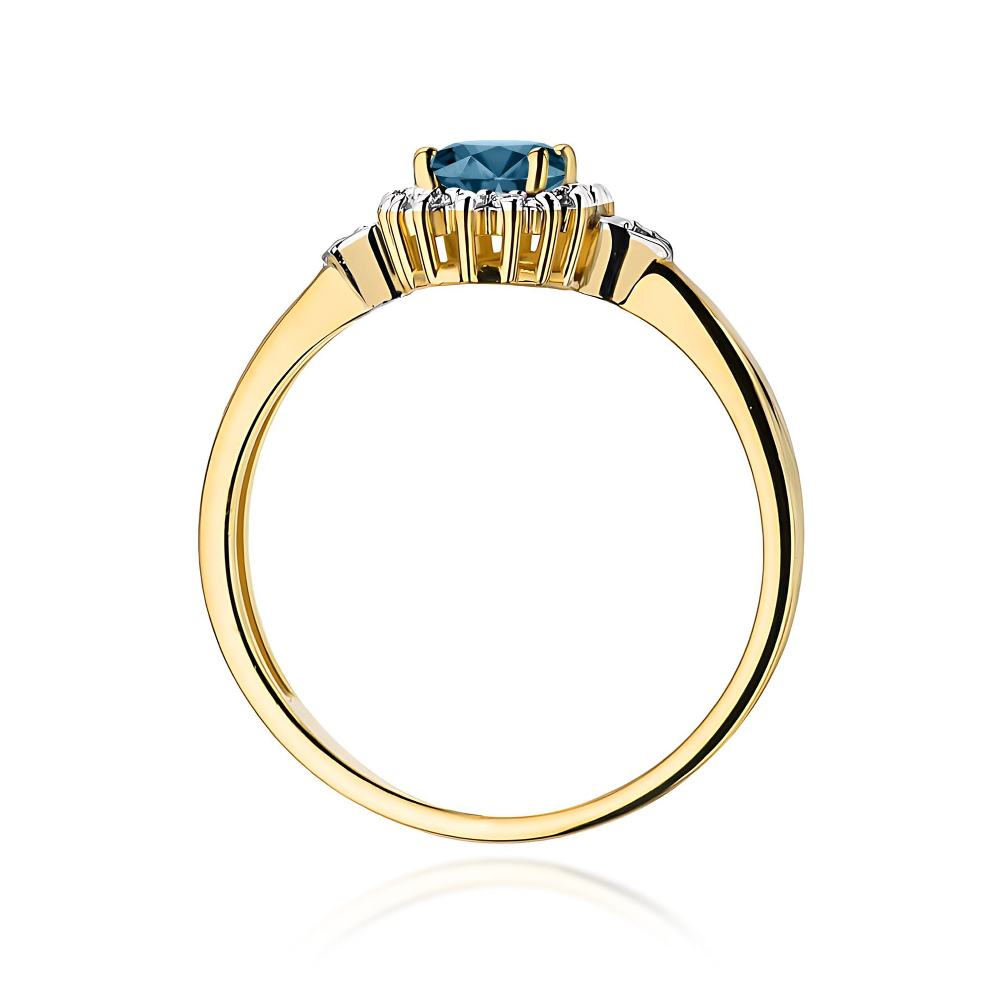 Pierścionek Topaz London Blue 0,50ct żółte złoto - obrazek 3
