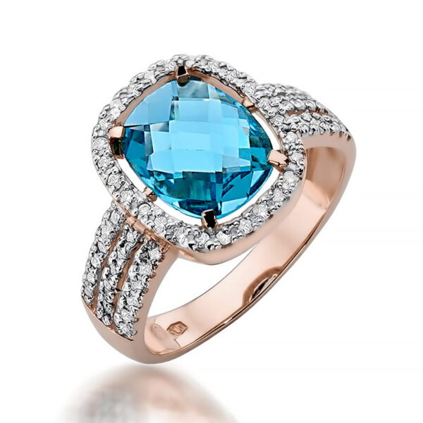Pierścionek Topaz Swiss 3,00ct różowe złoto