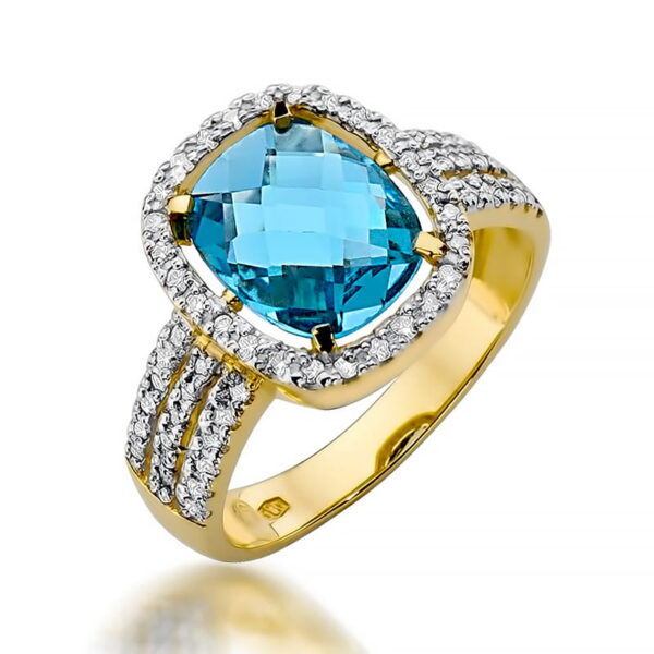 Pierścionek Topaz Swiss 3,00ct żółte złoto