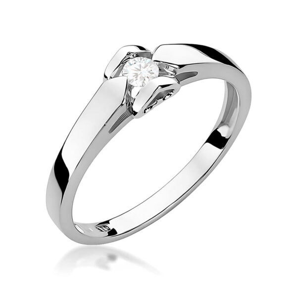 Pierścionek Diament 0,04ct białe złoto