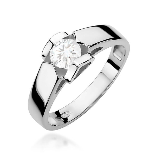 Pierścionek Diament 0,50ct białe złoto 375