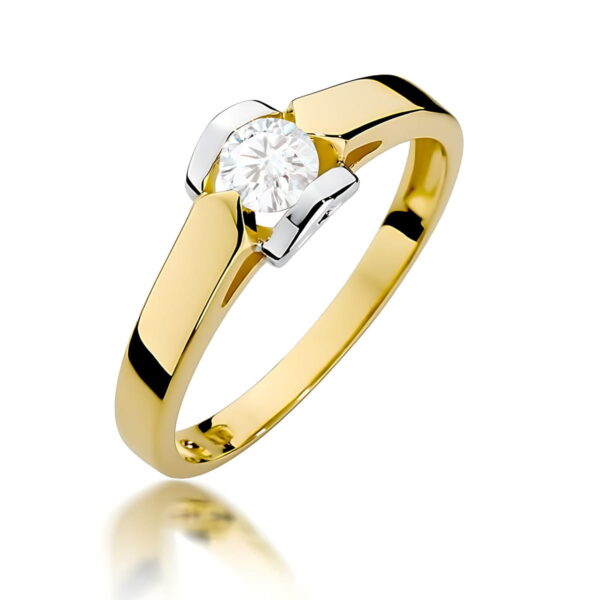 Pierścionek Diament 0,30ct żółte złoto