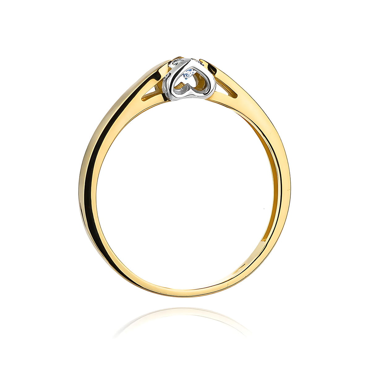 Pierścionek Diament 0,30ct żółte złoto - obrazek 3