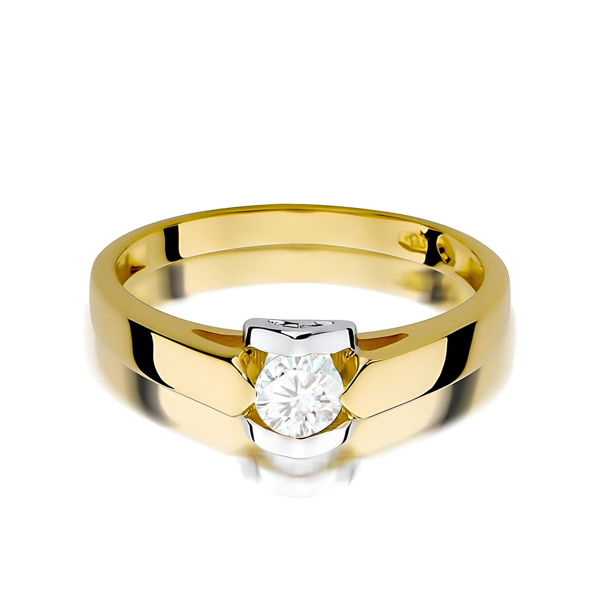 Pierścionek Diament 0,30ct żółte złoto 375 - obrazek 2