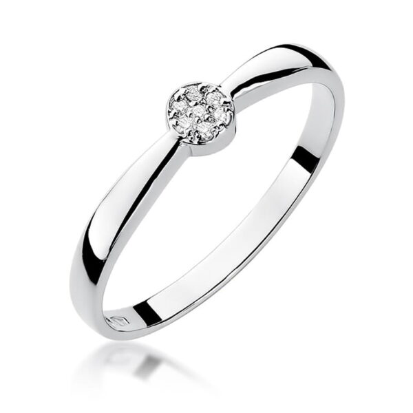 Pierścionek Diament 0,04ct białe złoto 375