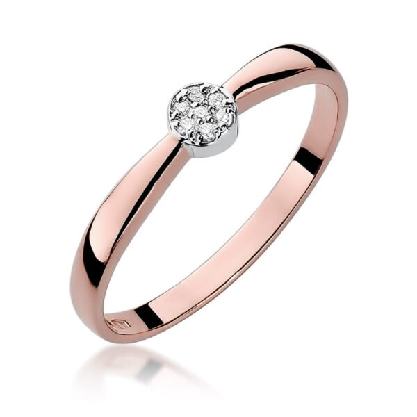Pierścionek Diament 0,04ct różowe złoto