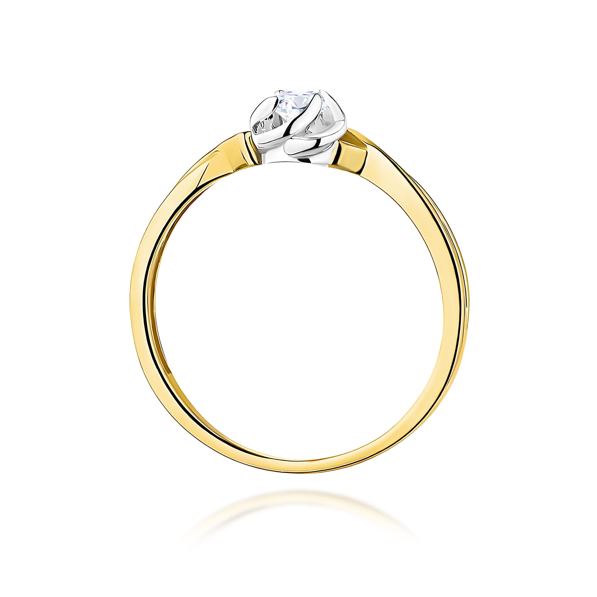Pierścionek Diament 0,10ct żółte złoto - obrazek 3