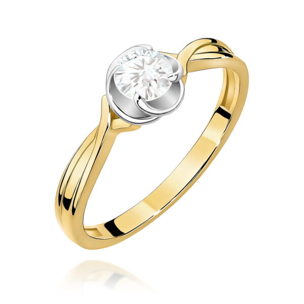 Pierścionek Diament 0,30ct żółte złoto