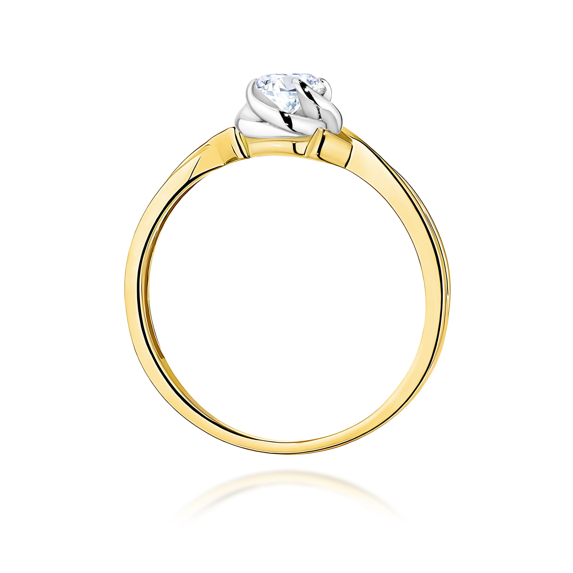 Pierścionek Diament 0,30ct żółte złoto - obrazek 3