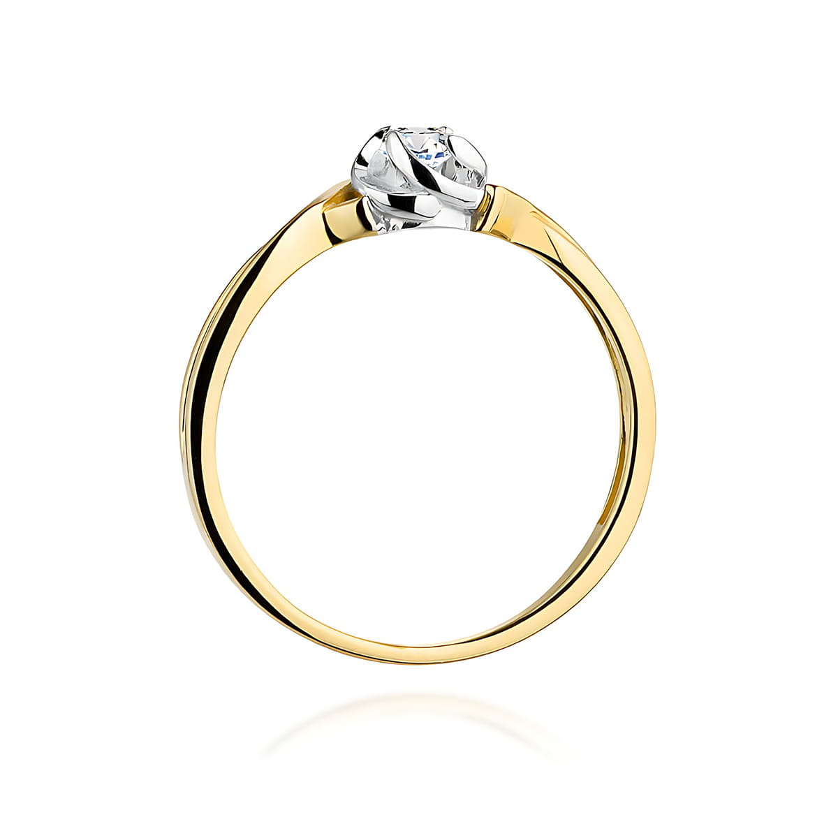 Pierścionek Diament 0,10ct żółte złoto 375 - obrazek 3