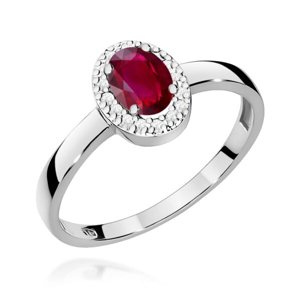 Pierścionek Rubin 0,60ct białe złoto