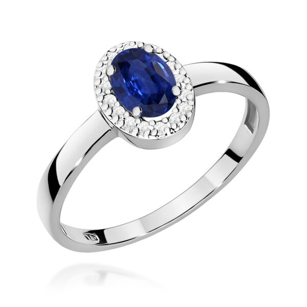 Pierścionek Szafir 0,70ct białe złoto