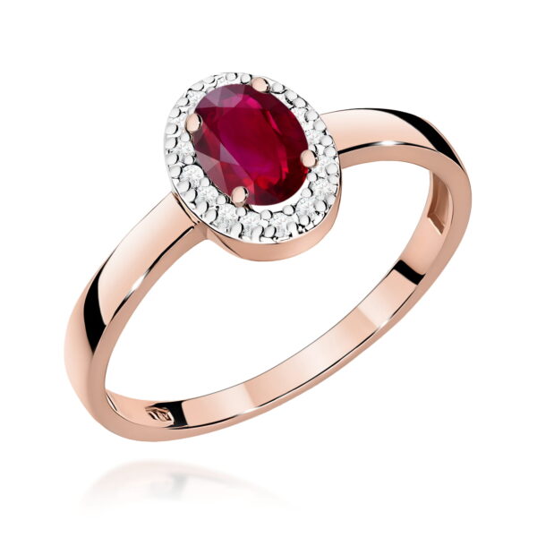 Pierścionek Rubin 0,60ct różowe złoto