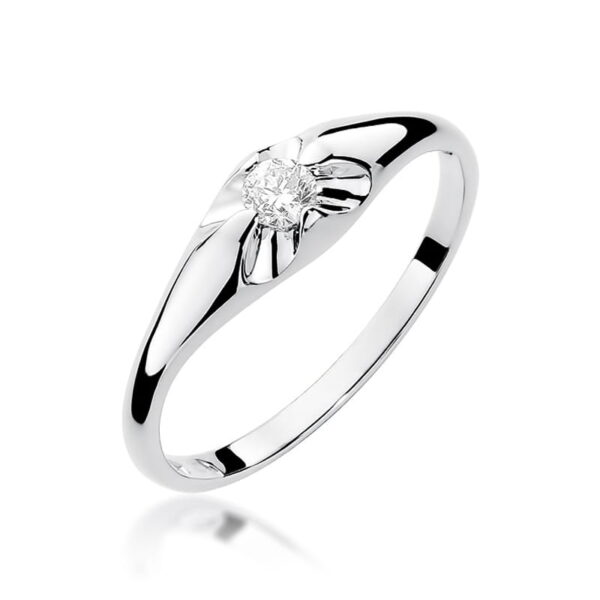 Pierścionek Diament 0,10ct białe złoto