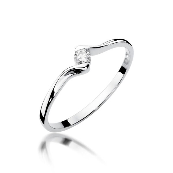 Pierścionek Diament 0,09ct białe złoto 375