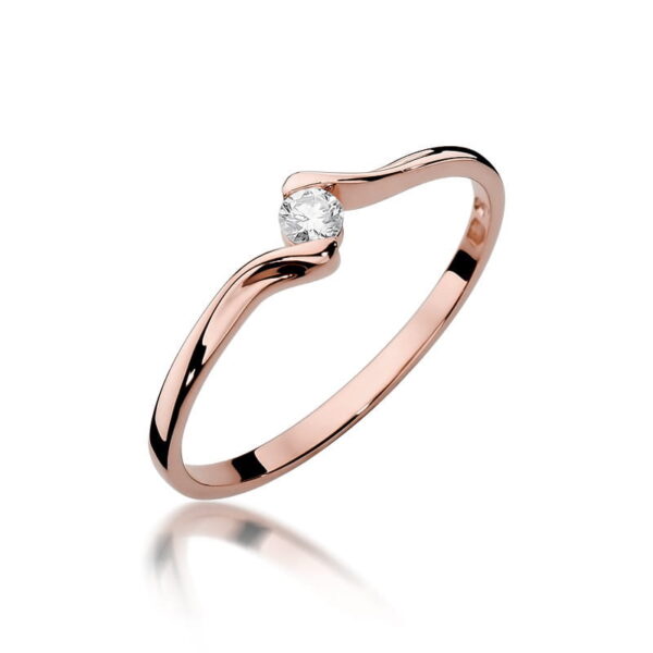 Pierścionek Diament 0,09ct różowe złoto