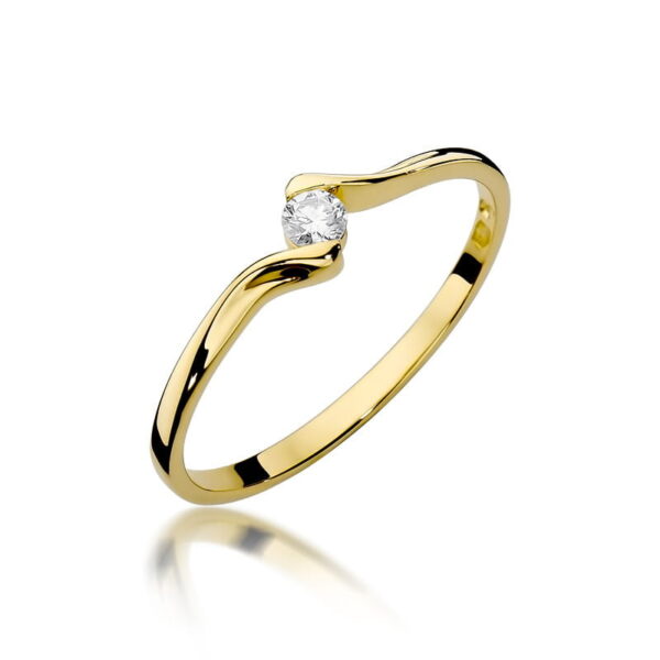 Pierścionek Diament 0,09ct żółte złoto