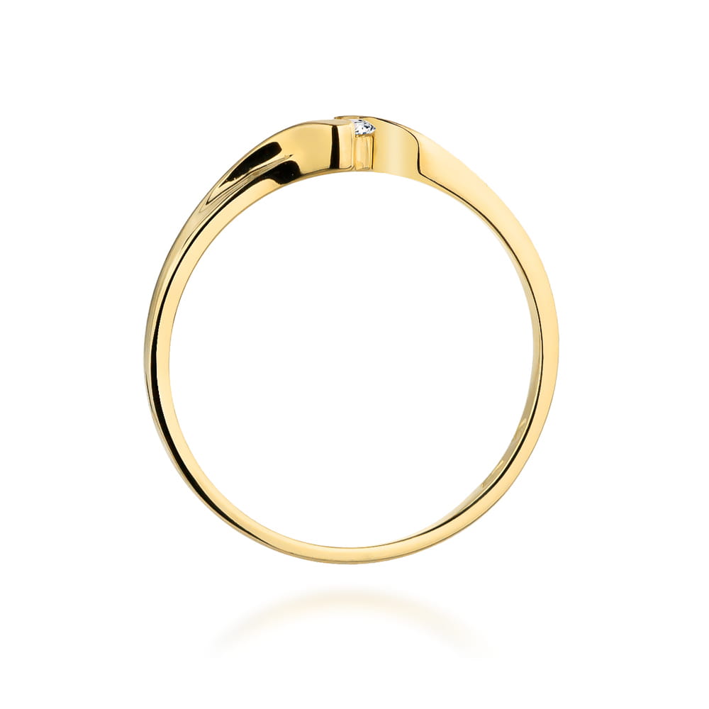 Pierścionek Diament 0,09ct żółte złoto - obrazek 3
