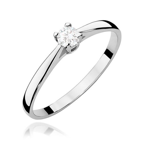 Pierścionek Diament 0,15ct białe złoto