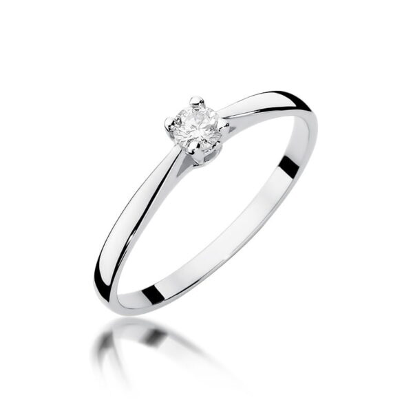 Pierścionek Diament 0,15ct białe złoto 375