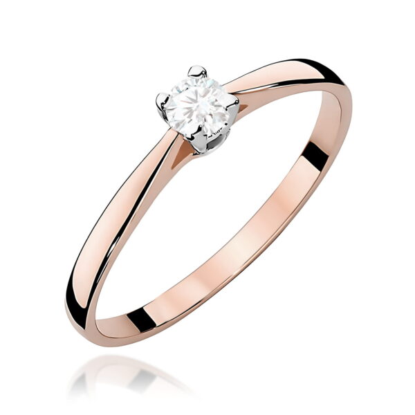 Pierścionek Diament 0,15ct różowe złoto