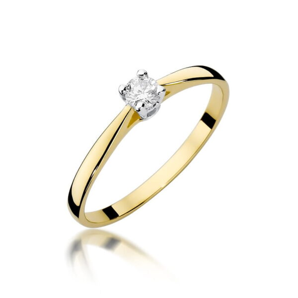 Pierścionek Diament 0,15ct Żółte złoto 375