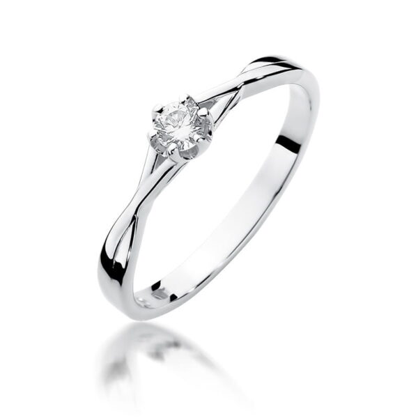 Pierścionek Diament 0,12ct białe złoto