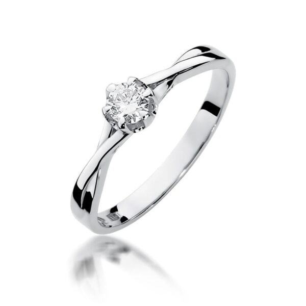 Pierścionek Diament 0,23ct białe złoto