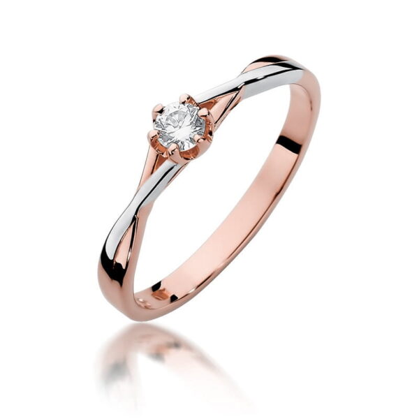 Pierścionek Diament 0,12ct różowe złoto