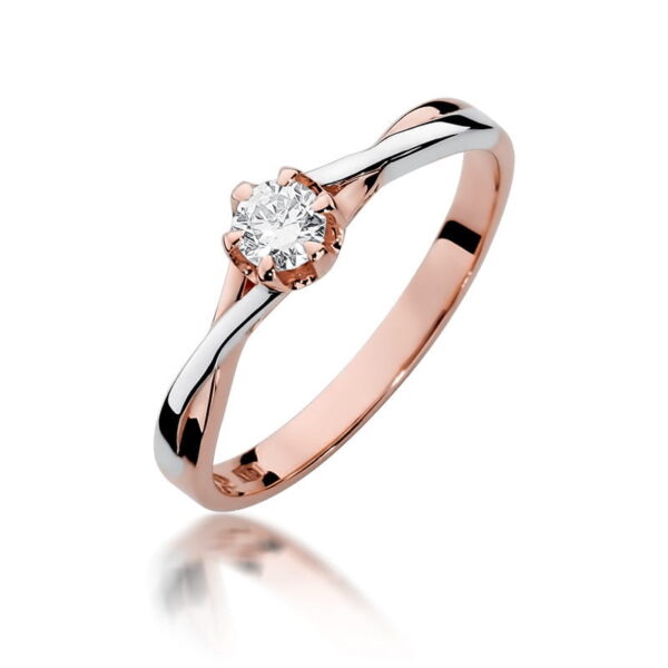 Pierścionek Diament 0,23ct różowe złoto