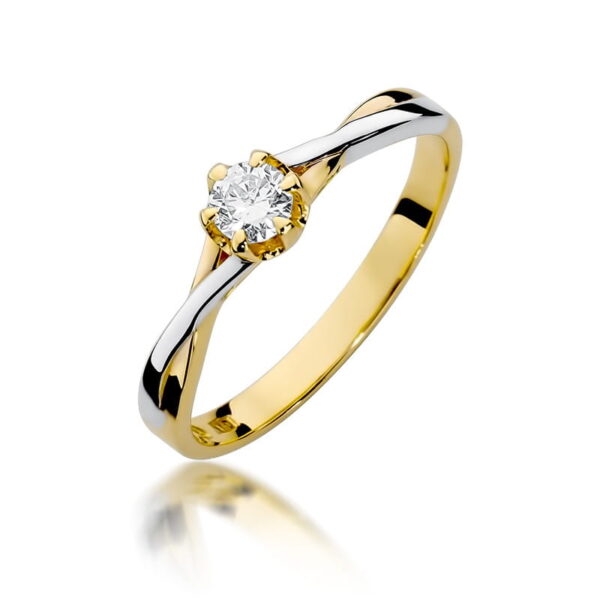 Pierścionek Diament 0,23ct żółte złoto