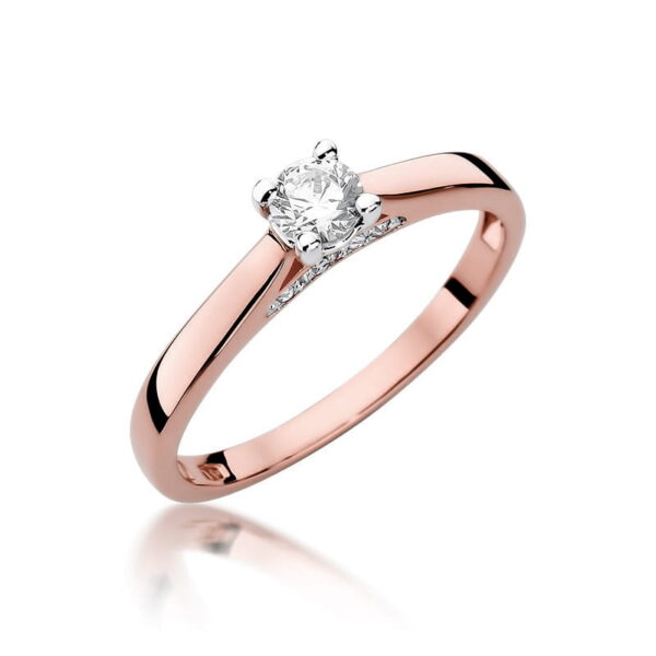 Pierścionek Diament 0,25ct różowe złoto