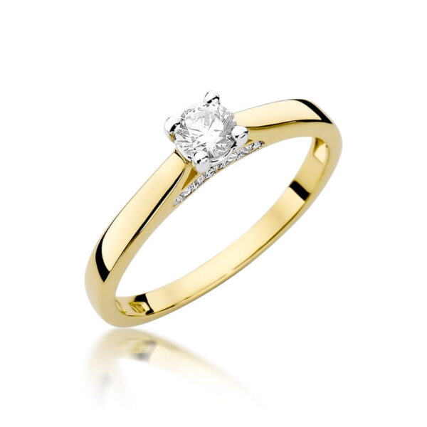 Pierścionek Diament 0,25ct żółte złoto